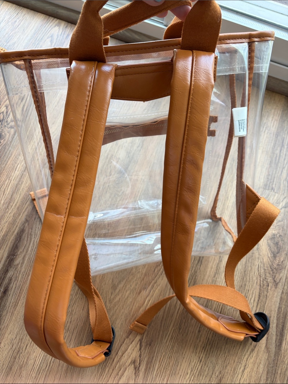 Universal Thread Clear Backpack with Tan Trim Mini - Picture 4 of 6